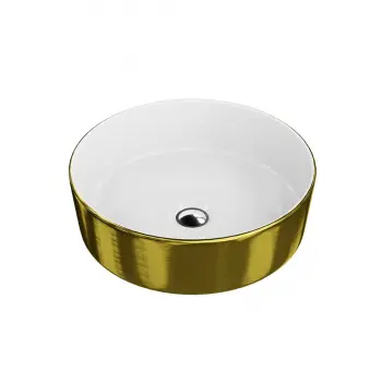 Umywalka nablatowa 37cm - Lavita Merida Brushed Gold - Złoto szczotkowane